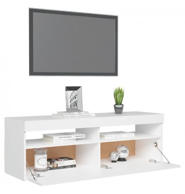  Televizoriaus spintelė su LED apšvietimu, balta, 120x35x40cm - TV spintelės - 6