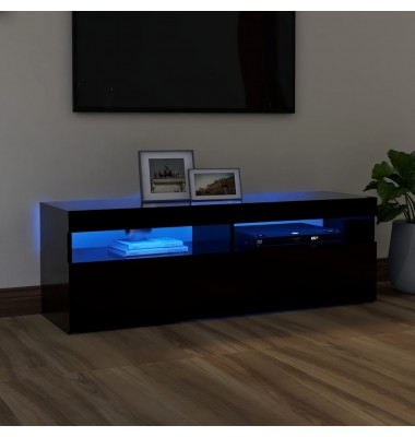  TV spintelė su LED apšvietimu, juoda, 120x35x40cm - TV spintelės - 1