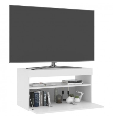  Televizoriaus spintelė su LED apšvietimu, balta, 75x35x40cm - TV spintelės - 3