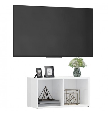  Televizoriaus spintelė, balta, 72x35x36,5 cm, MDP, ypač blizgi - TV spintelės - 3