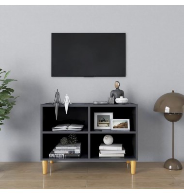  TV spintelė su medinėmis kojelėmis, pilka, 69,5x30x50cm - TV spintelės - 1