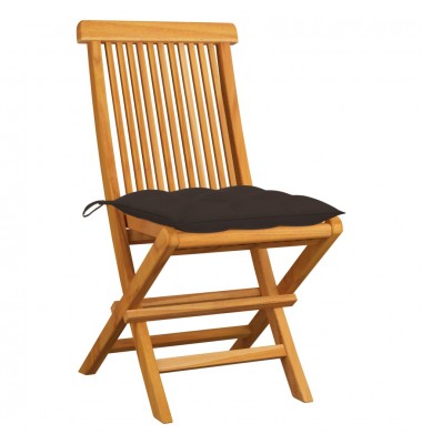 Sodo kėdės su pagalvėlėmis, 2vnt., taupe, tikmedis - Lauko kėdės - 2