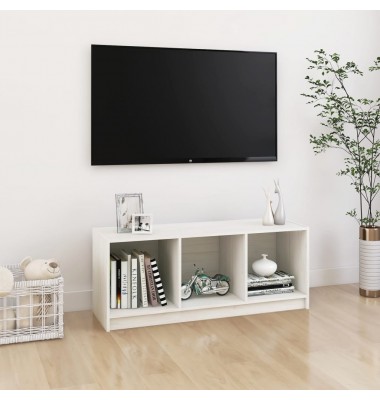  Televizoriaus spintelė, balta, 104x33x41cm, pušies masyvas - TV spintelės - 1