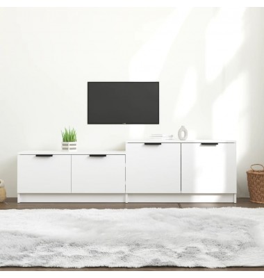  Televizoriaus spintelė, balta, 158,5x36x45cm, apdirbta mediena - TV spintelės - 1