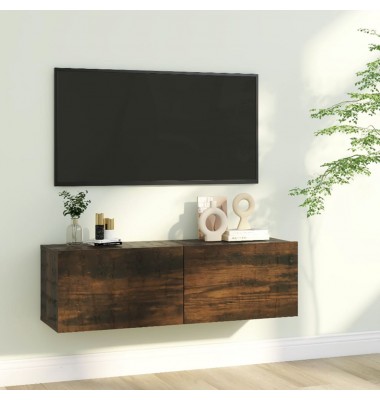  Sieninė televizoriaus spintelė, ąžuolo, 100x30x30 cm, mediena - TV spintelės - 1