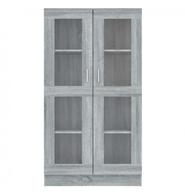  Vitrininė spintelė, pilka ąžuolo, 82,5x30,5x150cm, mediena - Pastatomos lentynos, spintelės - 3