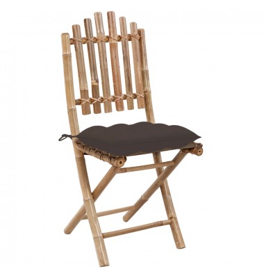  Sulankstomos sodo kėdės su pagalvėlėmis, 2vnt., bambukas - Lauko kėdės - 3