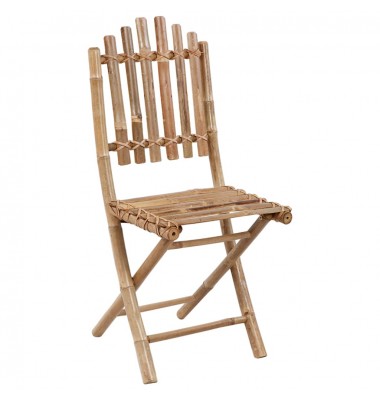  Sulankstomos sodo kėdės su pagalvėlėmis, 2vnt., bambukas - Lauko kėdės - 4