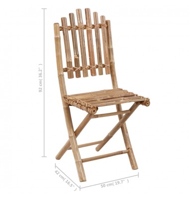  Sulankstomos sodo kėdės su pagalvėlėmis, 2vnt., bambukas - Lauko kėdės - 11
