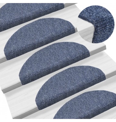  Lipnūs laiptų kilimėliai, 5vnt., mėlynos spalvos, 65x21x4cm - Laiptų kilimėliai - 1