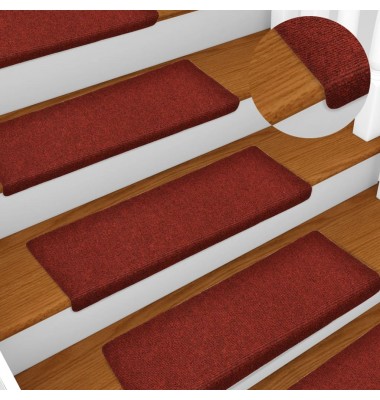  Laiptų kilimėliai, 10vnt., tamsiai raudoni, 65x25cm - Laiptų kilimėliai - 1