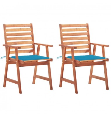  Lauko valgomojo kėdės su pagalvėlėmis, 2vnt., akacijos masyvas - Lauko kėdės - 1