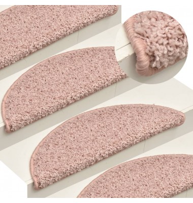  Laiptų kilimėliai, 15vnt., šviesiai rožinės spalvos, 65x21x4cm - Laiptų kilimėliai - 1