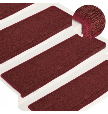  Laiptų kilimėliai, 15vnt., matinės raudonos spalvos, 65x25cm - Laiptų kilimėliai - 1