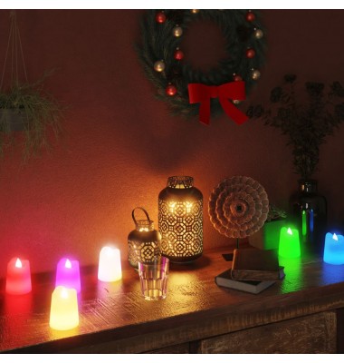  Elektrinės arbatinės LED žvakutės, 12vnt., įvairiaspalvės - LED Žvakės - 1