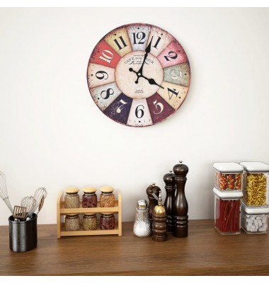  Sieninis laikrodis, 30 cm, spalvotas, vintažinio dizaino - Laikrodžiai - 1
