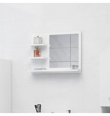  Vonios kambario veidrodis, baltas, 60x10,5x45cm, MDP, blizgus - Vonios spintelės, veidrodžiai - 1