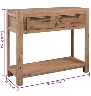  Konsolinis staliukas, 82x33x73 cm, akacijos medienos masyvas - Žurnaliniai staliukai - 6