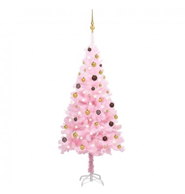  Dirbtinė Kalėdų eglutė su LED/žaisliukais, rožinė, 180cm, PVC - Kalėdinės eglutės - 1