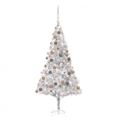  Kalėdų eglutė su LED/žaisliukais, sidabrinė, 240cm, PET  - Kalėdinės eglutės - 1
