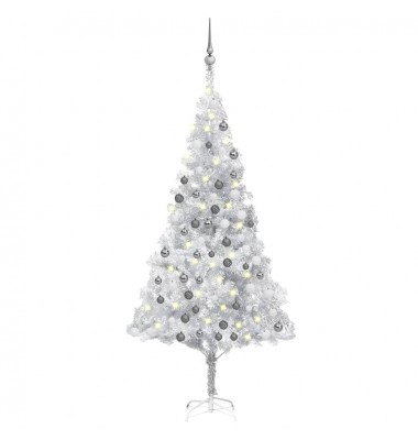  Kalėdų eglutė su LED/žaisliukais, sidabrinė, 180cm, PET  - Kalėdinės eglutės - 1