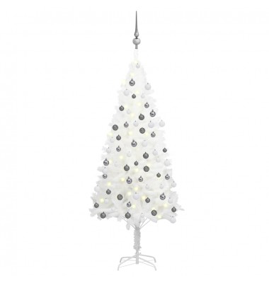  Dirbtinė Kalėdų eglutė su LED ir žaisliukais, balta, 120cm - Kalėdinės eglutės - 1