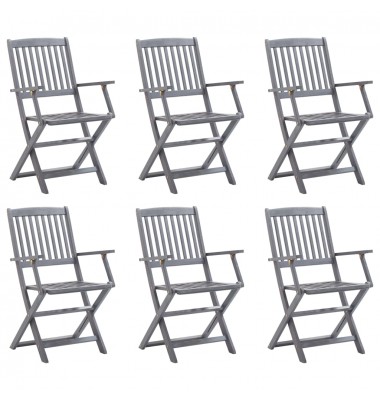  Sulankstomos lauko kėdės, 6vnt., akacijos medienos masyvas - Lauko kėdės - 1