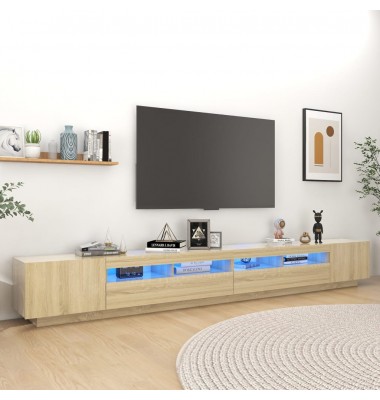  Televizoriaus spintelė su LED apšvietimu, ąžuolo, 300x35x40cm - TV spintelės - 1