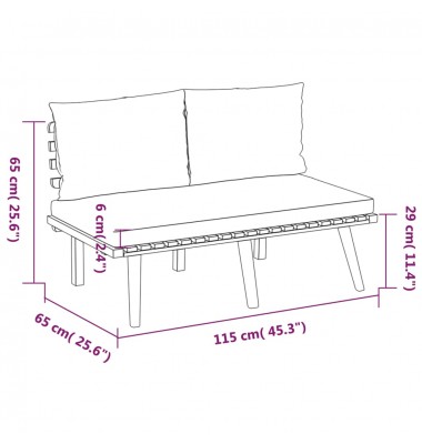  Sodo baldų komplektas su pagalvėmis, 3 dalių, akacijos masyvas - Lauko baldų komplektai - 8