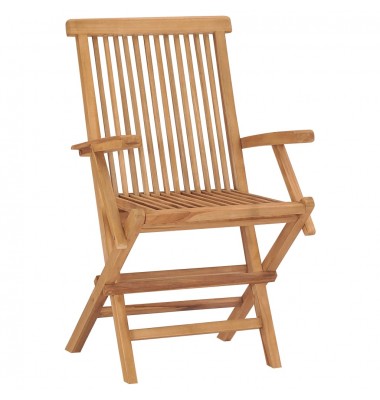  Sodo kėdės su pagalvėlėmis, 4vnt., tikmedžio medienos masyvas - Lauko kėdės - 9