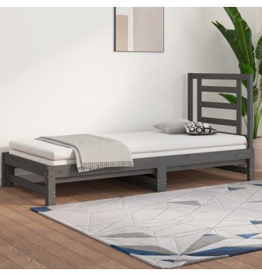  Ištraukiama lova, pilka, 2x(90x200)cm, pušies medienos masyvas - Lovos - 1
