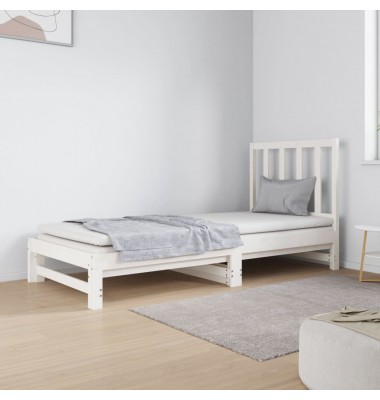  Ištraukiama lova, balta, 2x(90x190)cm, pušies medienos masyvas - Lovos - 1