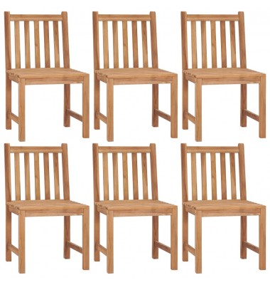  Sodo kėdės su pagalvėlėmis, 6vnt., tikmedžio medienos masyvas - Lauko kėdės - 2