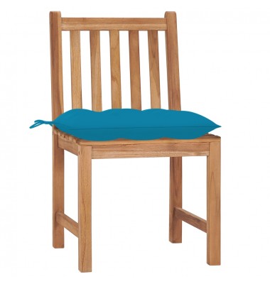  Sodo kėdės su pagalvėlėmis, 6vnt., tikmedžio medienos masyvas - Lauko kėdės - 3