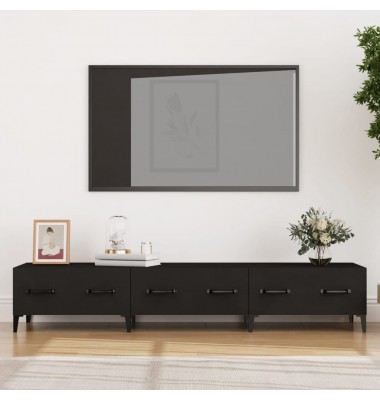 Televizoriaus spintelė, juoda, 150x34,5x30cm, apdirbta mediena - TV spintelės - 1
