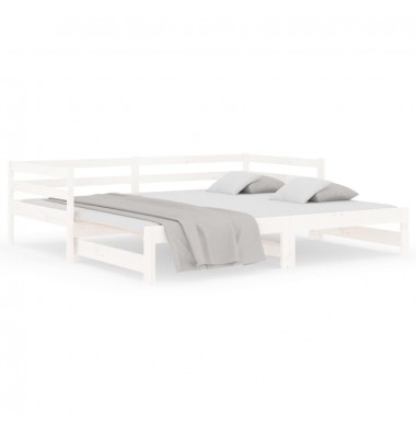  Ištraukiama lova, balta, 2x(90x190)cm, pušies medienos masyvas - Lovos - 2