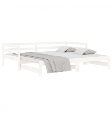  Ištraukiama lova, balta, 2x(90x190)cm, pušies medienos masyvas - Lovos - 3