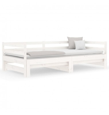  Ištraukiama lova, balta, 2x(90x190)cm, pušies medienos masyvas - Lovos - 5
