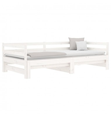  Ištraukiama lova, balta, 2x(90x190)cm, pušies medienos masyvas - Lovos - 6