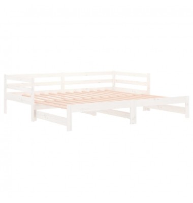  Ištraukiama lova, balta, 2x(90x190)cm, pušies medienos masyvas - Lovos - 7
