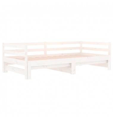  Ištraukiama lova, balta, 2x(90x190)cm, pušies medienos masyvas - Lovos - 8