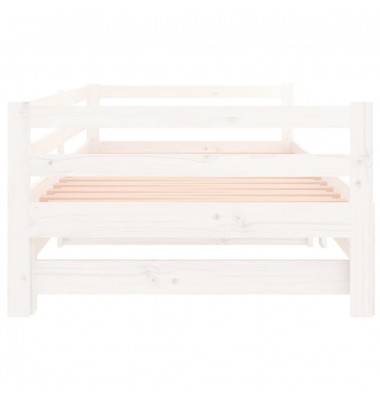  Ištraukiama lova, balta, 2x(90x190)cm, pušies medienos masyvas - Lovos - 10