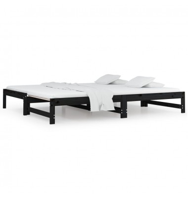  Ištraukiama lova, juoda, 2x(80x200)cm, pušies medienos masyvas - Lovos - 2