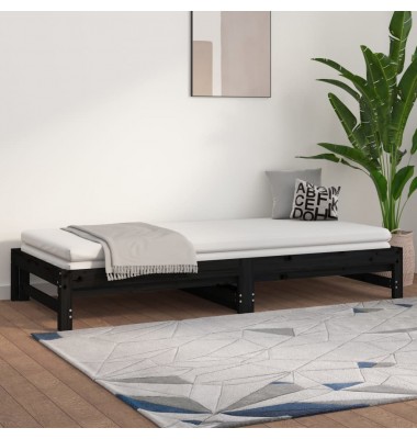  Ištraukiama lova, juoda, 2x(80x200)cm, pušies medienos masyvas - Lovos - 4