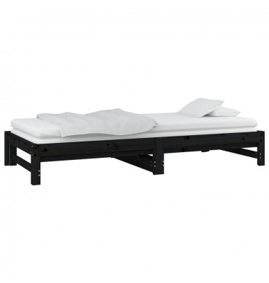  Ištraukiama lova, juoda, 2x(80x200)cm, pušies medienos masyvas - Lovos - 7