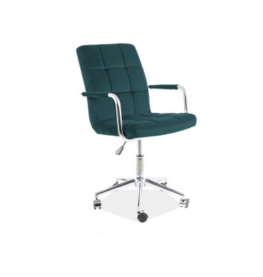 Kėdė su ratukais K22 Aksomas, Žalia 78 - Biuro kėdės - 1