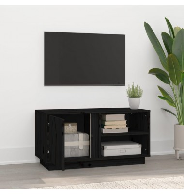  Televizoriaus spintelė, juoda, 80x35x40,5cm, pušies masyvas - TV spintelės - 3
