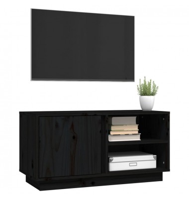  Televizoriaus spintelė, juoda, 80x35x40,5cm, pušies masyvas - TV spintelės - 4