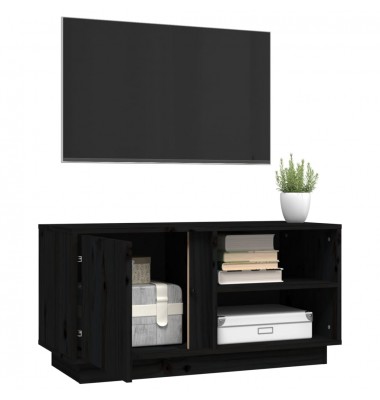  Televizoriaus spintelė, juoda, 80x35x40,5cm, pušies masyvas - TV spintelės - 5