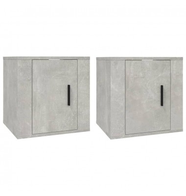  Sieninės TV spintelės, 2vnt., betono pilkos, 40x34,5x40cm - TV spintelės - 2